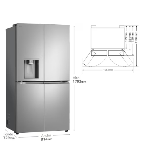 FRIGORIFICO LG GMF961PY3E AMERIC INOX 1,79 E
